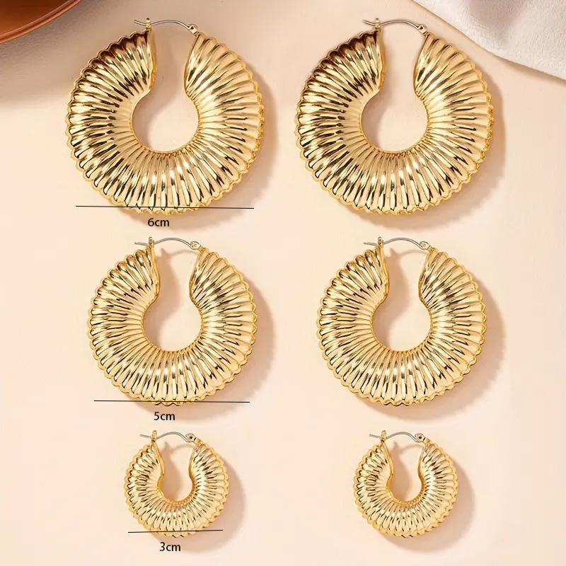 Lxalry 3 pairs of retro style women's fashion round earrings