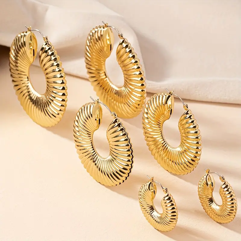 Lxalry 3 pairs of retro style women's fashion round earrings