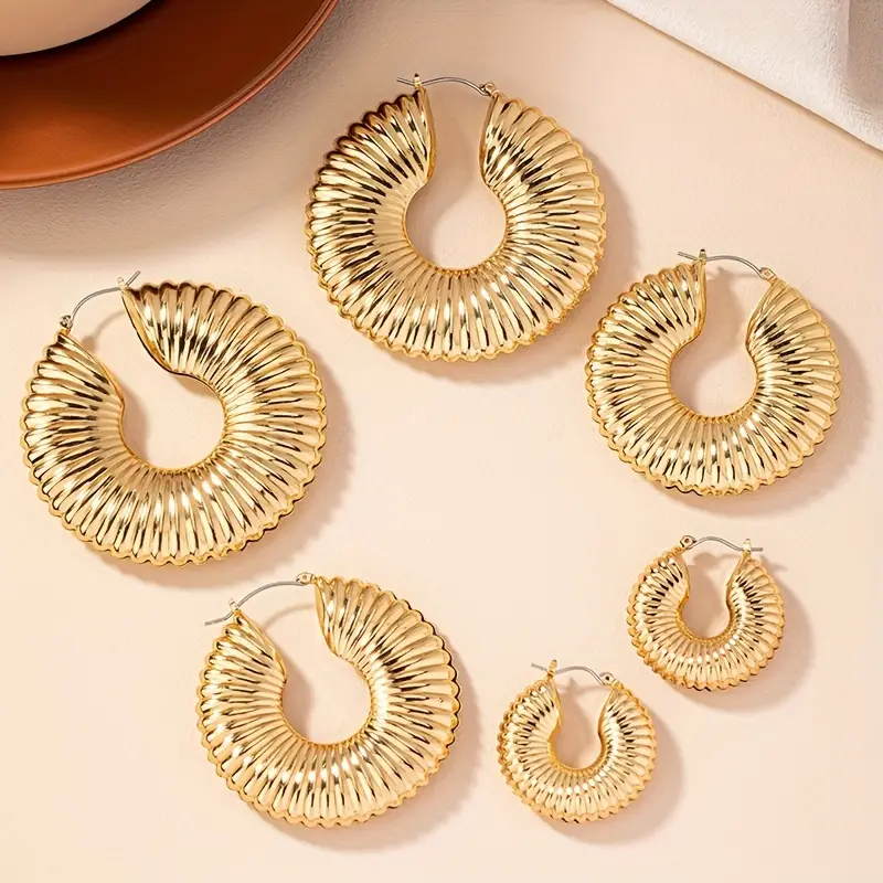 Lxalry 3 pairs of retro style women's fashion round earrings