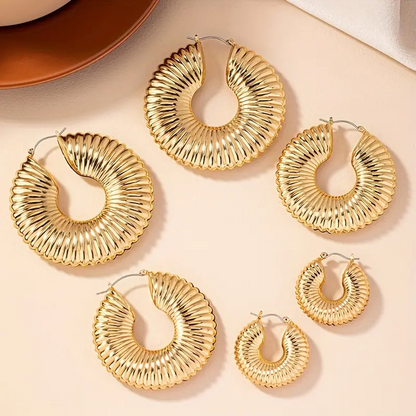 Lxalry 3 pairs of retro style women's fashion round earrings