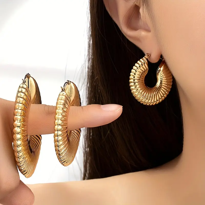 Lxalry 3 pairs of retro style women's fashion round earrings