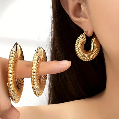 Lxalry 3 pairs of retro style women's fashion round earrings