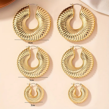 Lxalry 3 pairs of retro style women's fashion round earrings