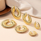 Lxalry 3 pairs of retro style women's fashion round earrings